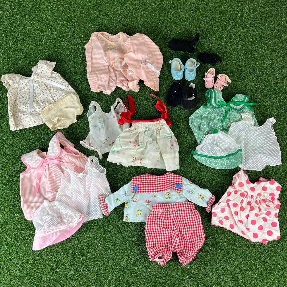 Vintage Play Doll Clothing Dresses Tops Shoes Hats Lot